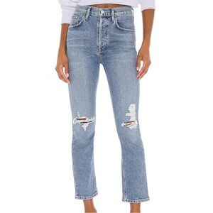 AGOLDE Los Angeles Riley High Rise Straight Crop Jeans